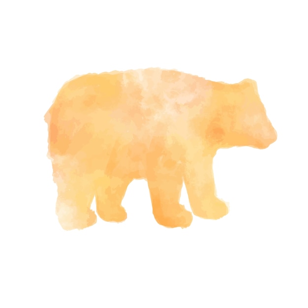 Free vector yellow watercolor bear