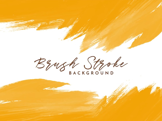 Yellow Watercolor brush stroke design background vector
