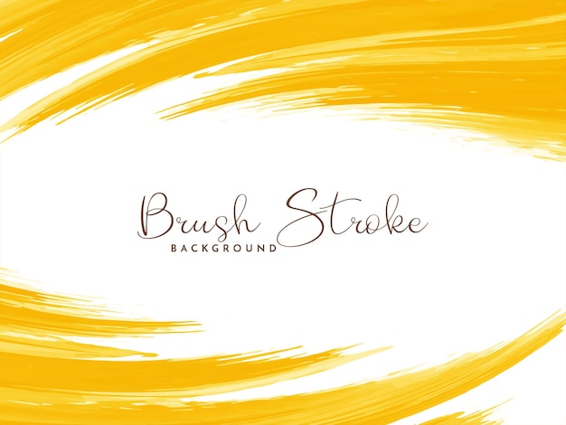 Yellow watercolor brush stroke design background