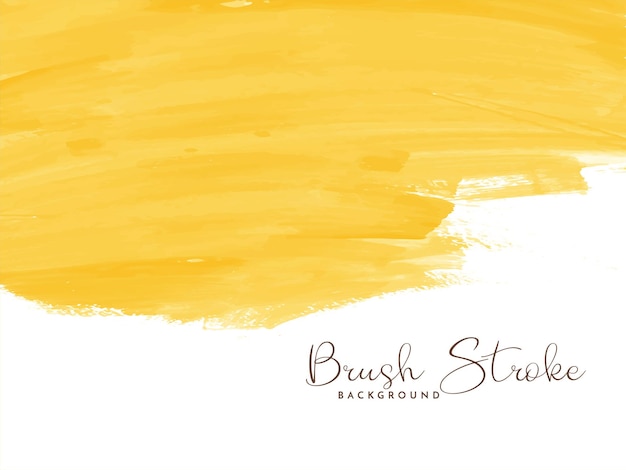 Free vector yellow watercolor brush stroke design background