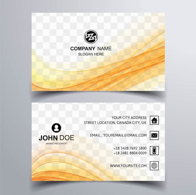 Free vector yellow wavy business card