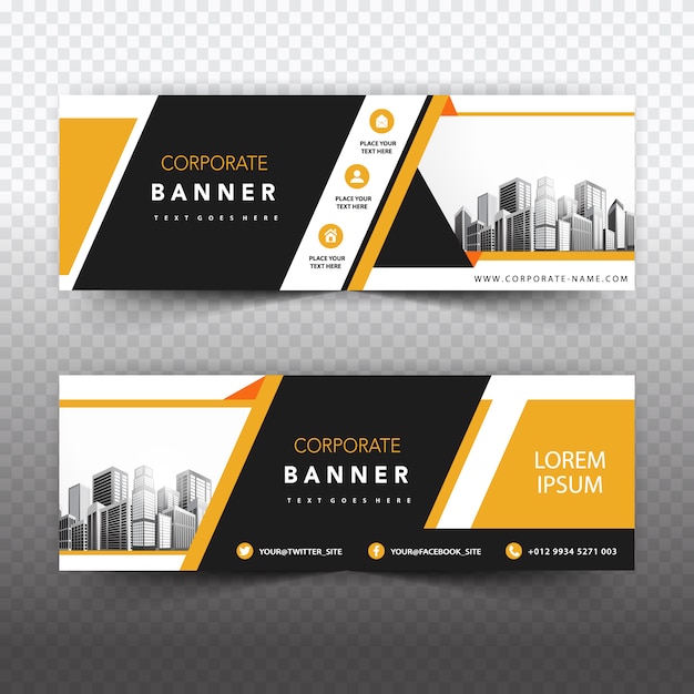 Free vector yellow and white business banner