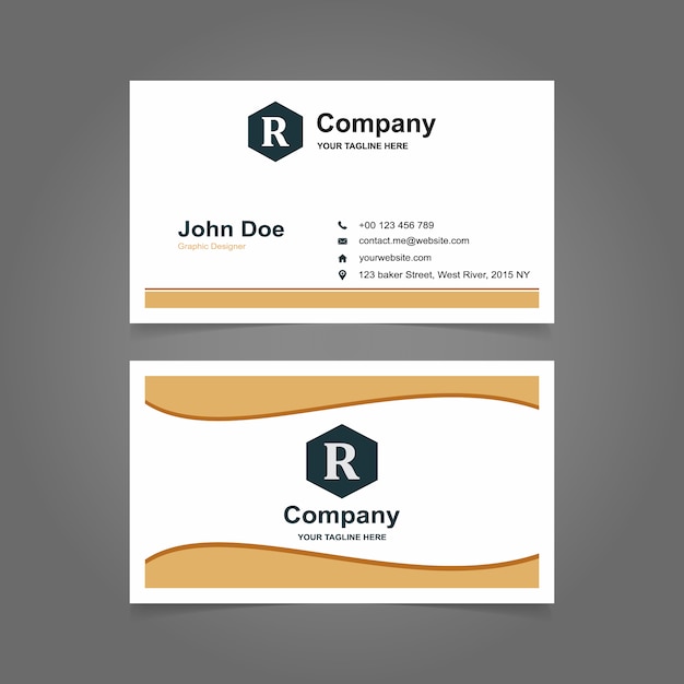 Free vector yellow and white business card