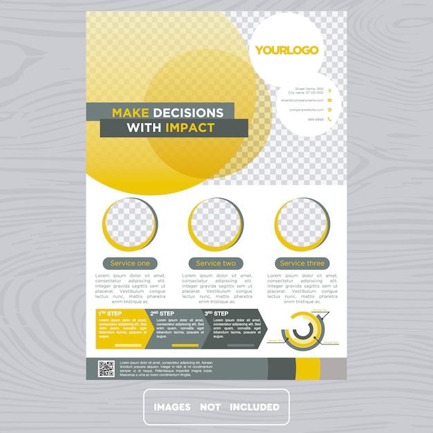 Free vector yellow and white business flyer