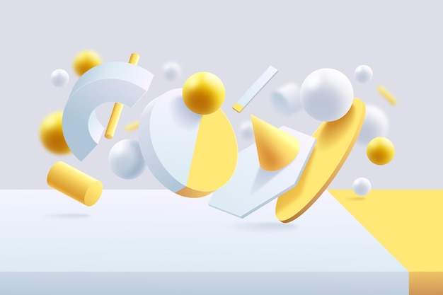 Free vector yellow and white futuristic 3d background