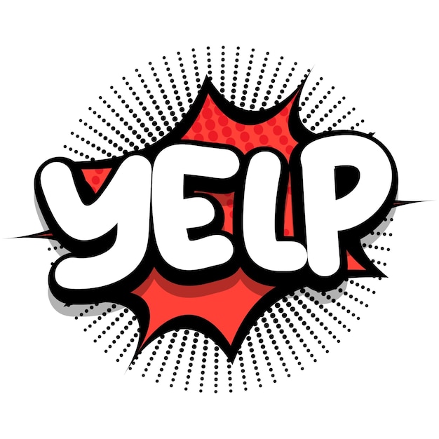 Yelp 만화 폭발 거품 벡터 일러스트 레이 션