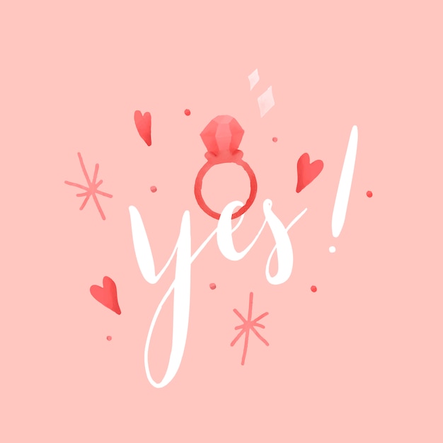 Free vector yes i do typography vector