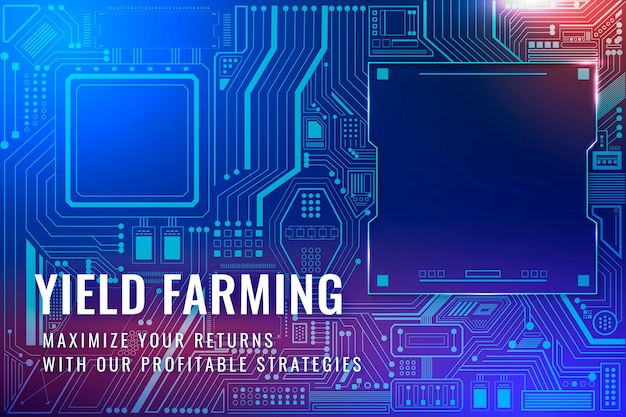 Free vector yield farming investment template vector digital finance blog banner