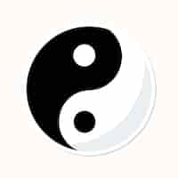 Free vector the yin and yang symbol sticker vector