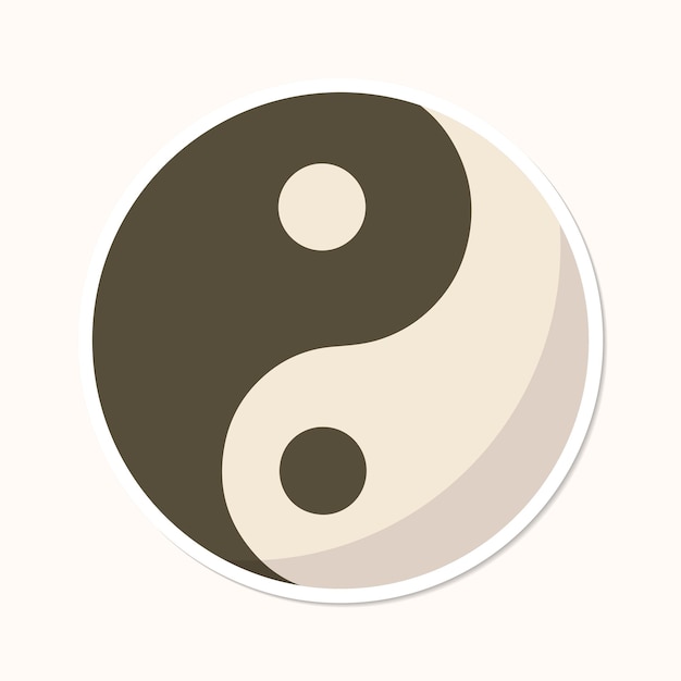 Free vector the yin and yang symbol sticker vector