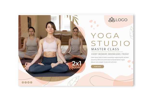 Yoga banner template with photo