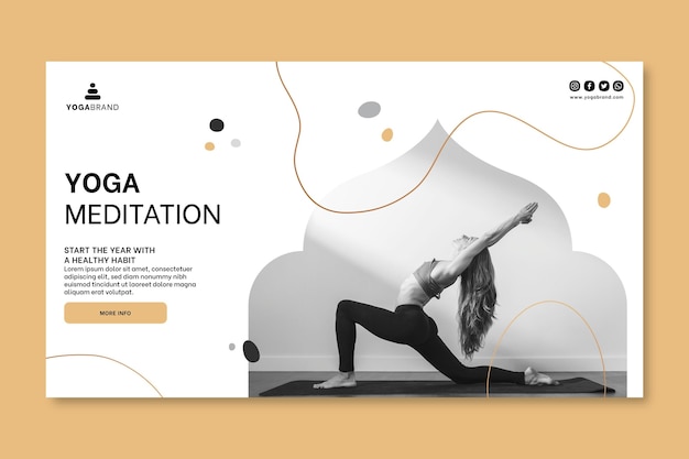 Modello di banner di yoga