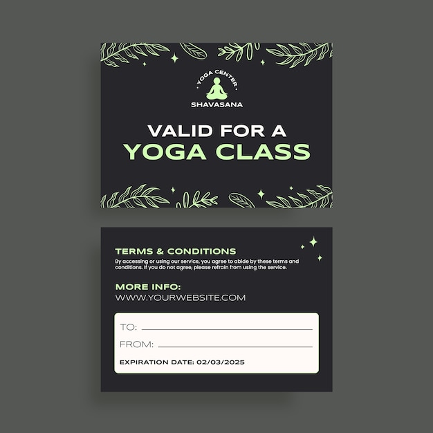 Free vector yoga certificate template design