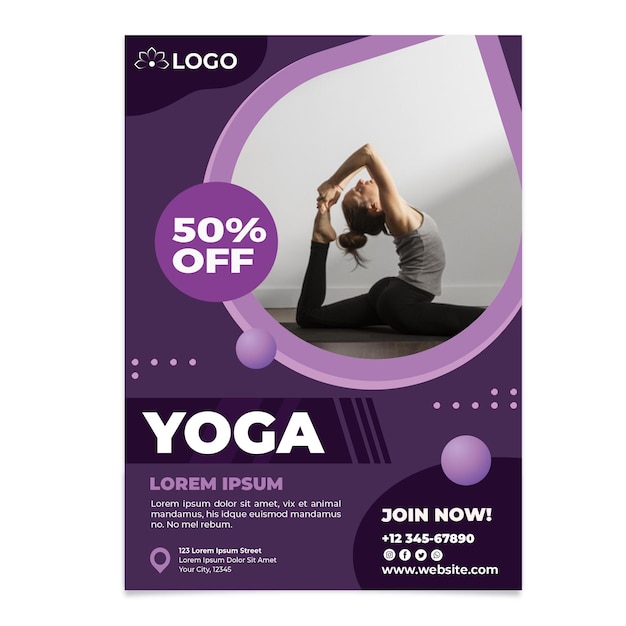 Yoga class flyer template