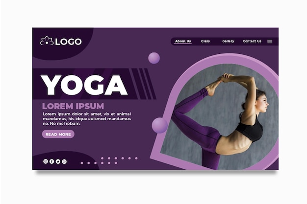 Vettore gratuito pagina di destinazione del corso di yoga