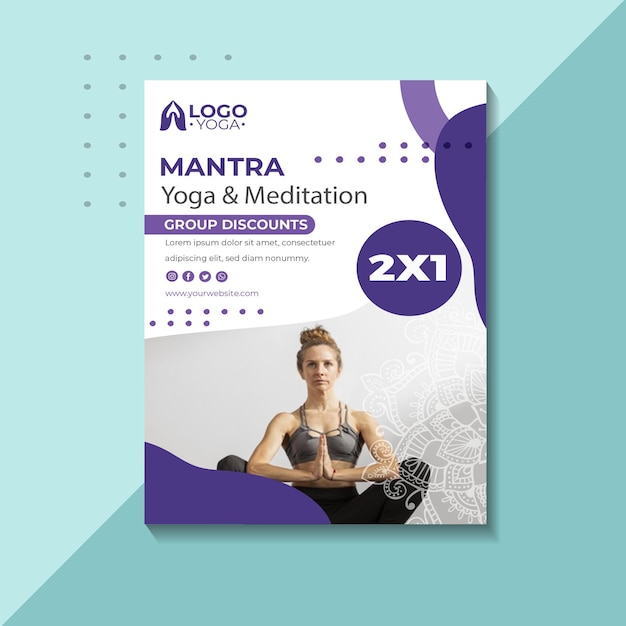 Free vector yoga class poster template