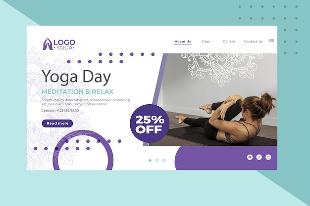 Free vector yoga class template landing page