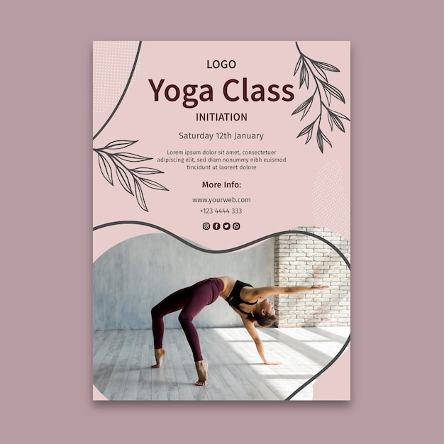 Poster modello di lezione di yoga