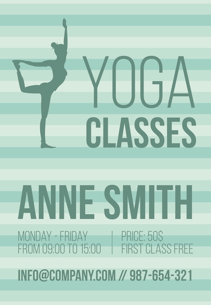 yoga classes brochure