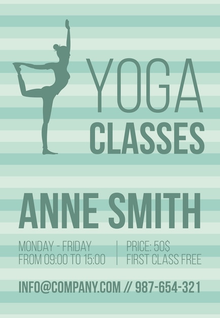 Yoga classes brochure