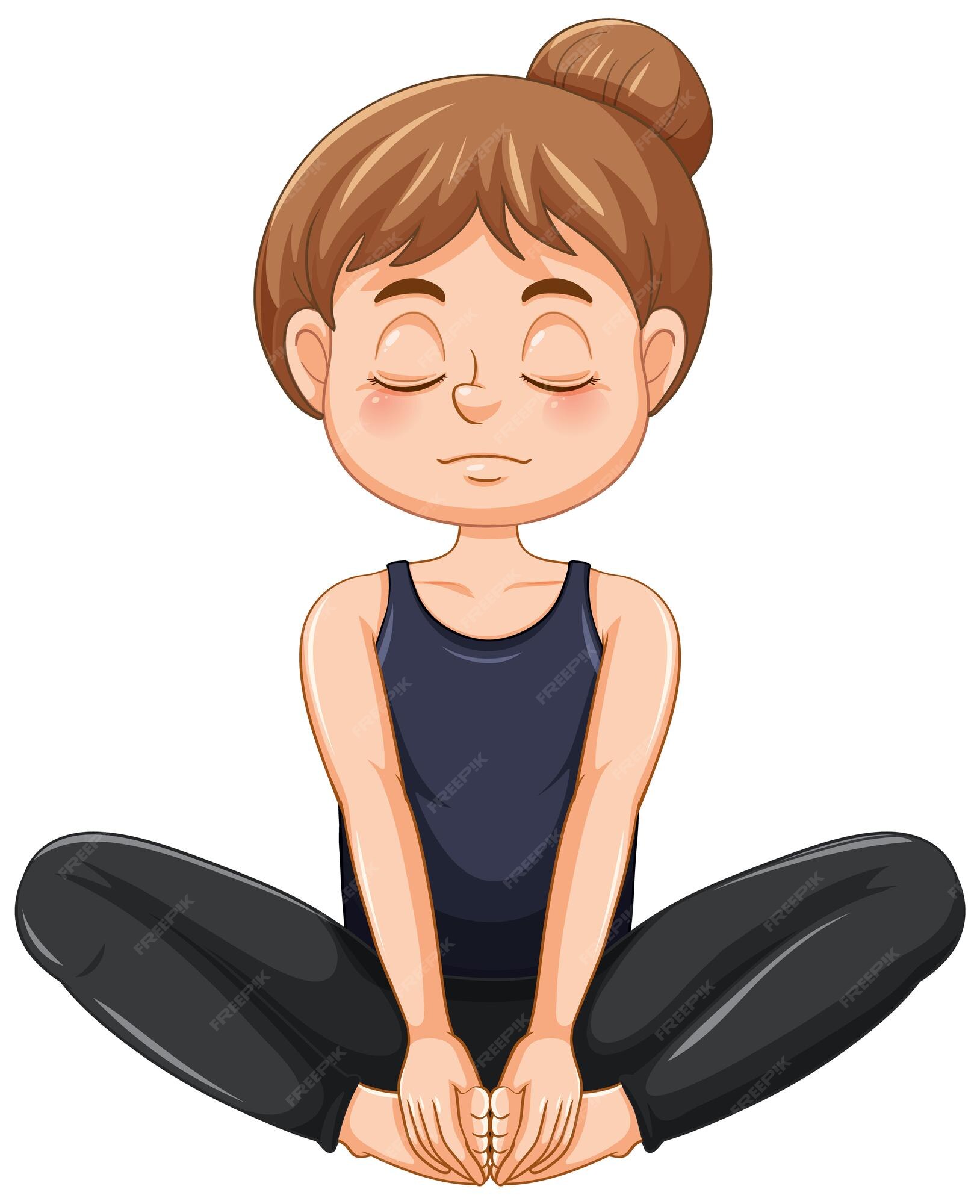 Free Vector | Yoga cobblers pose cartoon character Free Vector | Yoga cobblers pose cartoon character
