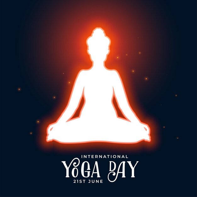 Yoga day peace meditation glowing energy background