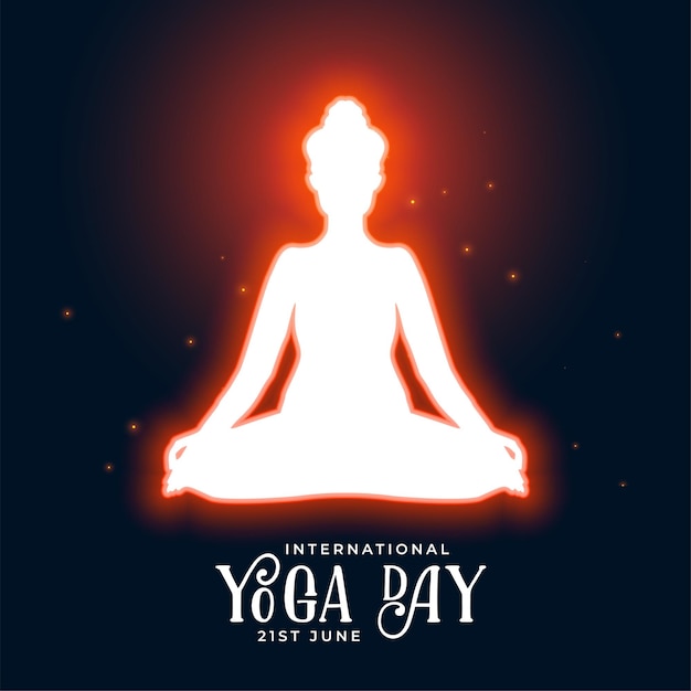 Yoga day peace meditation glowing energy background