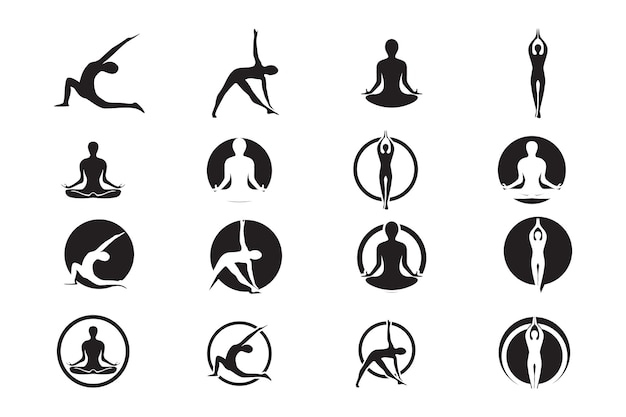 Yoga health medication logo and symbol