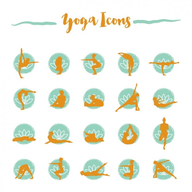 Free vector yoga icons collection