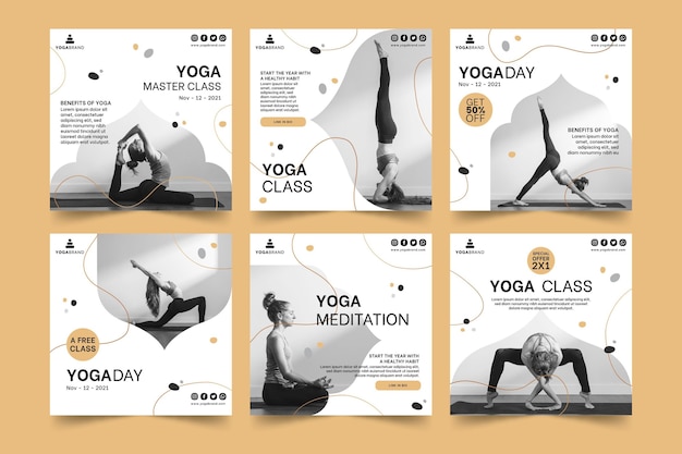 Modello di post di instagram di yoga