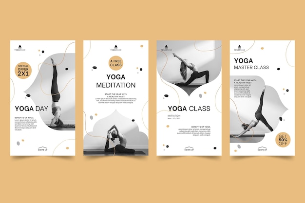 Free vector yoga instagram stories template