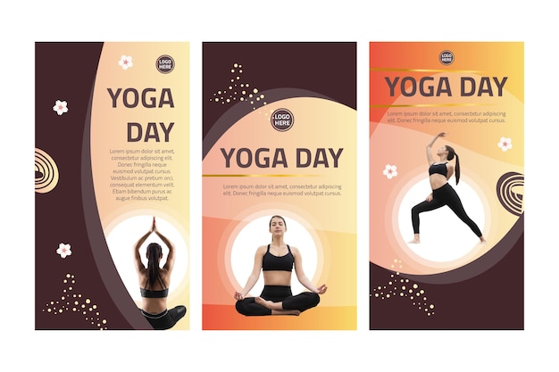 Free vector yoga instagram stories