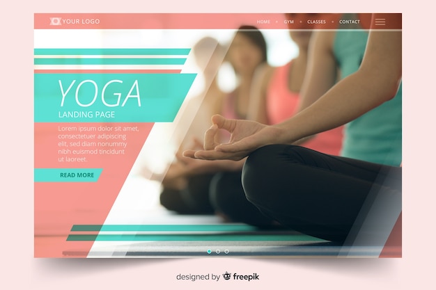 Yoga landing page with photo