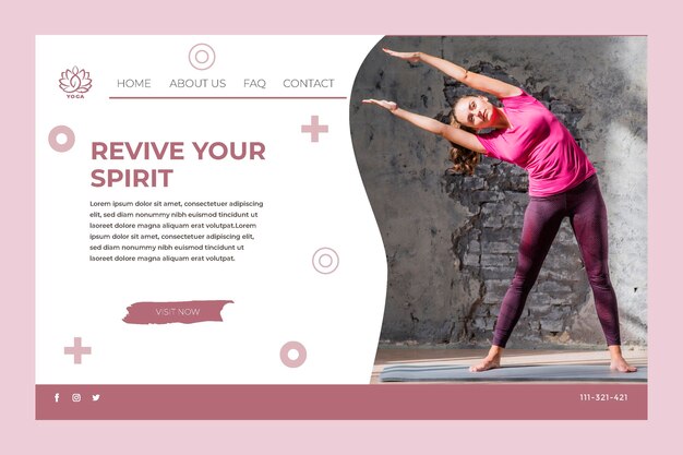 Free vector yoga landing page