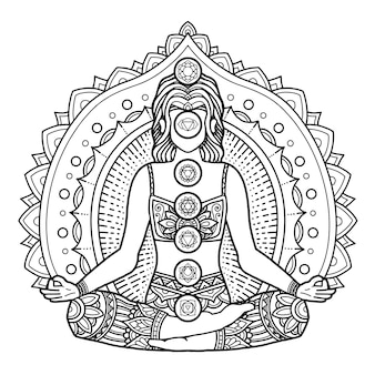 Download Premium Vector | Yoga mandala design, coloring page adult ...