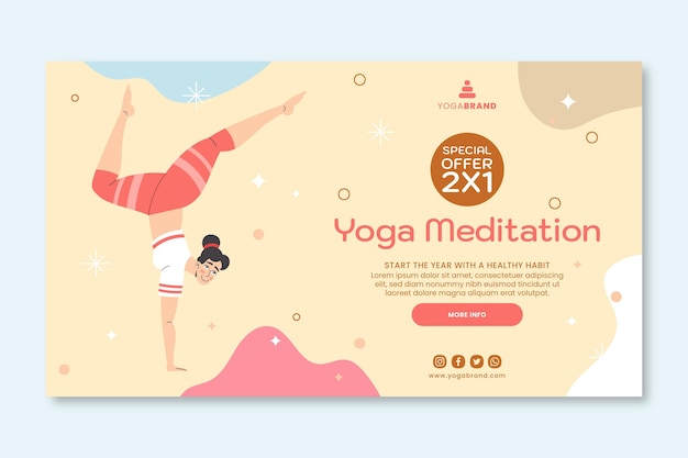 Modello di banner di meditazione yoga