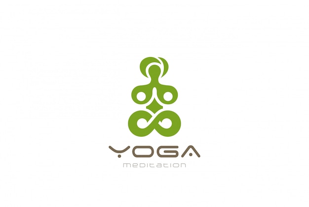 Йога медитация Логотип вектор Винтаж значок.