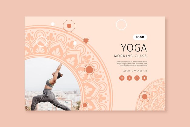 Yoga morning class horizontal banner