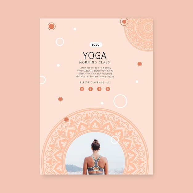 Yoga morning class poster template