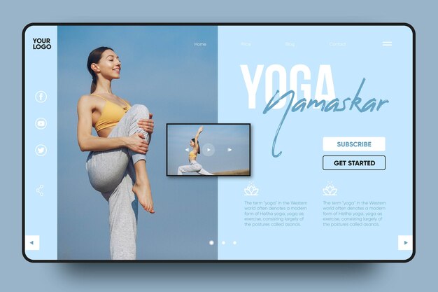 Yoga namaskar landing page