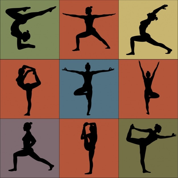 Vettore gratuito raccolta posture yoga
