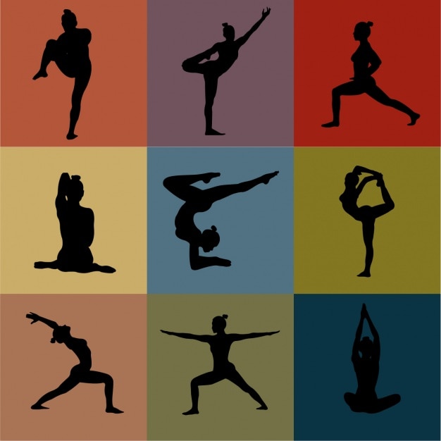 Бесплатное векторное изображение Коллекция позы йоги