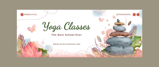 Yoga retreat facebook cover template