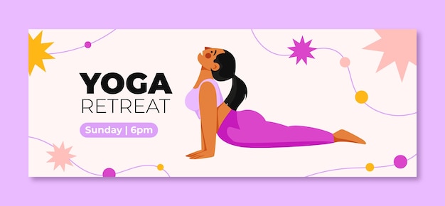 Yoga retreat facebook cover template