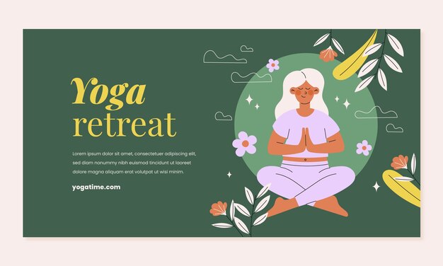 Free Vector yoga retreat  facebook template