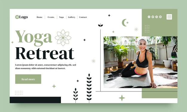 Yoga retreat landing page  template