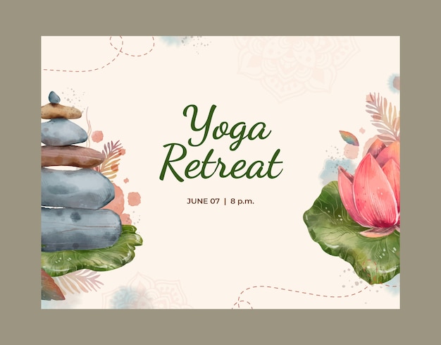 Free vector yoga retreat photocall template