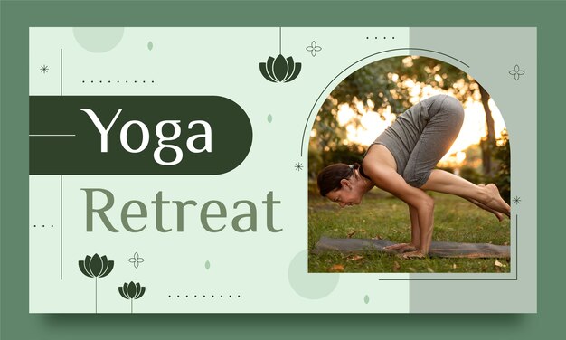 Free vector yoga retreat template design