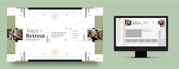 Бесплатное векторное изображение Оформление канала на ютубе по йоге