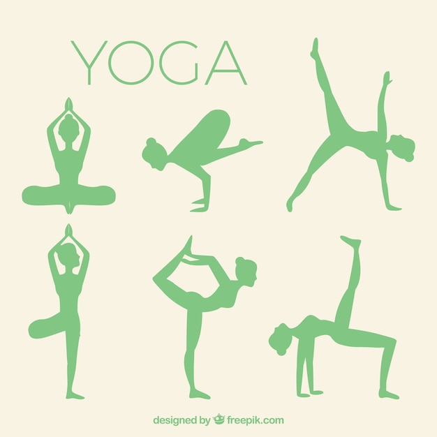 Free vector yoga silhouettes pack